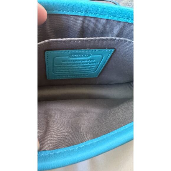 Coach Legacy Penny Crossbody Bag 19914 Turquoise Blue Leather Tassel Turnlock - Picture 7 of 7